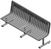 Steel Slat Bench (T-Leg Base) - FBENCHSLATTLEG