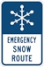 IPIR303: EMERGENCY SNOW ROUTE W/ SYMBOL 12X18 - FIPIR303-12X18