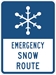IPIR303: EMERGENCY SNOW ROUTE W/ SYMBOL 18X24 - FIPIR303-18X24