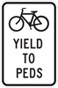 R9-6: BICYCLE SYMBOL W/ YIELD TO PEDS 12X18 
