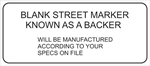 Street Marker Backer - Blank