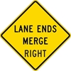 W9-2R: LANE ENDS MERGE RIGHT 30X30 