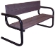 Round Tube Benches, Cantilever Style 