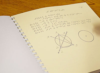 Braille materials depicting geometric shapes and angles