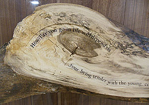 Close up of inscription