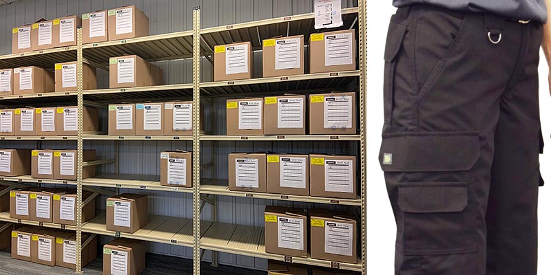 Photo of tactical pant shelving and storage