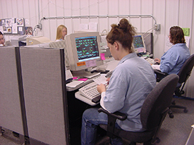 Incarcerated women performing data entry