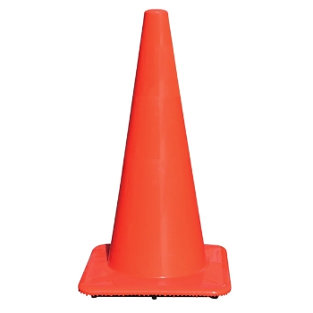 A plain orange traffic cone