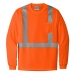 Long sleeve safety orange mesh pocket tee with Class 2 reflective striping
