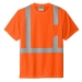 Short sleeve safety orange mesh pocket tee with Class 2 reflective striping