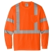 Long sleeve safety orange mesh pocket tee with Class 3 reflective striping