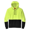 Safety Yellow pullover hoodie with black bottom and drawstrings