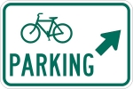 18x12 Bicycle Parking Sign with Diagonal Up/Left Arrow
