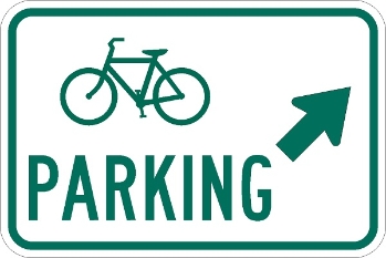 18x12 Bicycle Parking Sign with Diagonal Up/Left Arrow