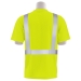 Short sleeve safety yellow mesh shirt with black bottom and Class 2 reflective taping (backside)