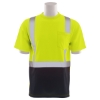 Short sleeve safety yellow mesh shirt with black bottom and Class 2 reflective taping