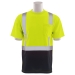 Short sleeve safety yellow mesh shirt with black bottom and Class 2 reflective taping