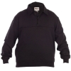 Black long-sleeve quarter-zip job shirt pullover with a folded collar.