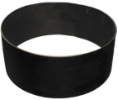 A standard, round black metal fire ring with a plain rim.