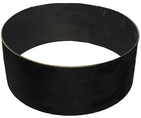 A standard, round black metal fire ring with a plain rim.