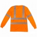 Safety Orange long sleeve tee with Class 3 reflective striping