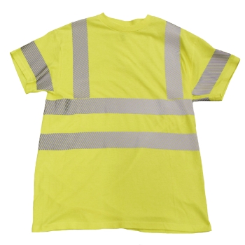 Short sleeve safety green t-shirt with Class 3 reflective striping