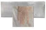 White mattress pad with a close-up inset showing a hand behind the durable mesh cover material.