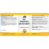 Product label for API Concentrated All Purpose Detergent featuring usage directions, safety warnings, and brand logos on a white and yellow background.