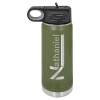 Front image of olive green 20oz Polar Camel water bottle