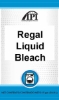 Blue and white Regal Liquid Bleach label with IPI logo, washing machine icon, and 15-gallon net content text.