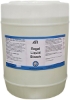 5-gallon drum container of Regal Liquid Bleach with a blue and white label displaying directions and safety details.