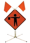 SPRING LOADED SIGN STAND W/ ALUMINUM LEGS