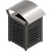 Square Trash Receptacle with DMACC logo