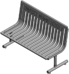 Steel Slat Bench (T-Leg Base)