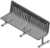 Steel Slat Bench (T-Leg Base) - FBENCHSLATTLEG