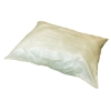 Pale yellow pillow with a smooth, wipeable vinyl cover against a plain white background.