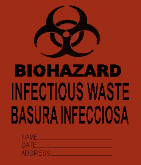 24" x 24" Layflat Red Biohazard Bag 
