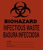 12" x 4" x 21" Gussetted Yellow Biohazard Bag 