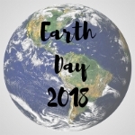 Earth globe that reads "Earth Day 2018"