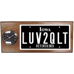 License Plate Plaque with Clock