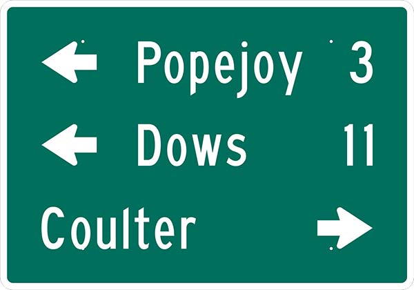 DESTINATION & DISTANCE SIGN, 3 LINE 