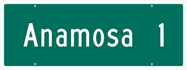 DISTANCE SIGN, 1 LINE (WITH OR WITHOUT MILEAGE) 