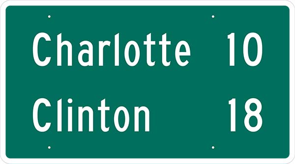 DISTANCE SIGN, 2 LINE 