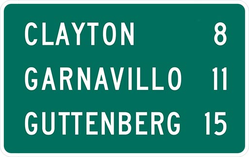 DISTANCE SIGN, 3 LINE 