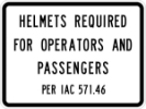 DNR046: HELMETS REQUIRED 24X18 