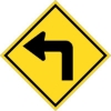 DNR328: SHARP LEFT TURN SYMBOL 8X8 