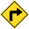 DNR329: SHARP RIGHT TURN SYMBOL 8X8 