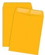 6x9 Brown Kraft Envelope, Latex Press &amp; Seal Closure