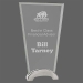 Fan Platinum Glass with Arch Metal Base Award - FGLASSFANARCHBASE