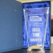Fan Platinum Glass with Arch Metal Base Award - FGLASSFANARCHBASE